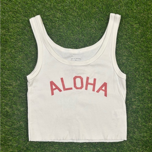 Billabong White and Red Aloha Tank Top - Picture 1 of 3